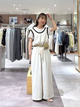 「LOWRYS FARM（ローリーズファーム）のステンレスプチＴＯＰネックレス２ 451999（ネックレス、ゴールド系）」を使った、たっきー❁⃘さん（レディース・149cm）の夏コーディネート