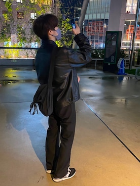 「GU（ジーユー）のアイテム（ライダースジャケット）」を使った、KEIさん（メンズ・167cm）の秋コーディネート