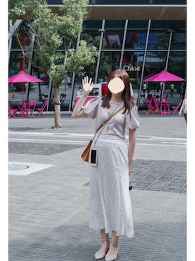 「GLACIER（グラシア）のアイテム」を使った、Yunさん（レディース・166cm）の夏コーディネート