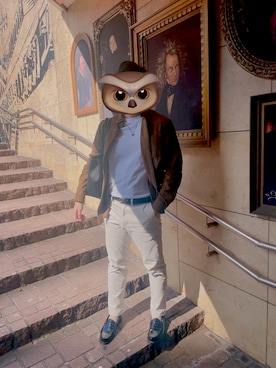 「アイテム（チノパンツ）」を使った、ちゃまさん（メンズ・170cm）の秋コーディネート