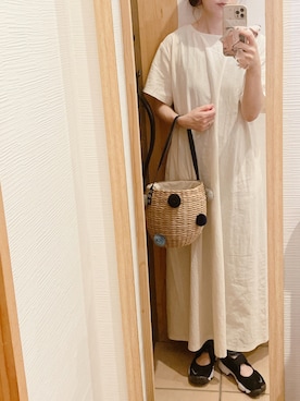 「cache cache（カシュ カシュ）のアイテム（かごバッグ）」を使った、O...＊さん（レディース・151cm）の夏コーディネート