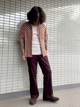 「BEAMS（ビームス）のアイテム（スリッポン）」を使った、だーたか夫妻さん（メンズ・168cm）の夏コーディネート