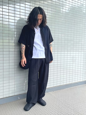 「antiqua（アンティカ）のアイテム（サンダル）」を使った、だーたか夫妻さん（メンズ・168cm）の夏コーディネート