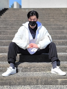 「whiteland」｜「アイテム（MA-1）」を使った、MASUIさん（メンズ・178cm）の春コーディネート