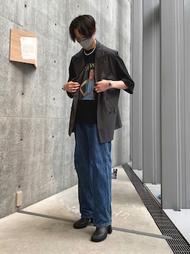 「RANDOM IDENTITIES（ランダムアイデンティティーズ）のアイテム（シューズ）」を使った、ゆうくんさん（メンズ・175cm）の夏コーディネート