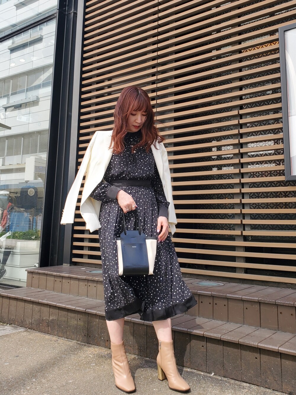 LOVELESS（ラブレス）の「ドットロールカラータックドレス（ワンピース  