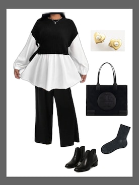 「TORY BURCH（トリーバーチ）のアイテム（トートバッグ）」を使った、ノンタンさん（レディース・165cm）の秋コーディネート