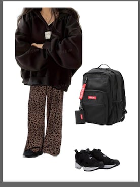 「アイテム（スリッポン）」を使った、ノンタンさん（レディース・166cm）の秋コーディネート