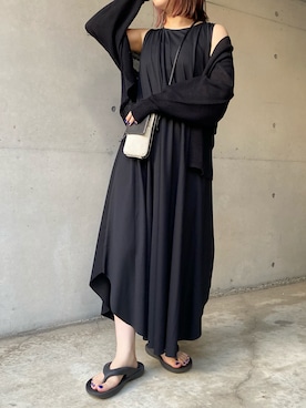 「日焼け対策」｜「アイテム（ワンピース/ドレス）」を使った、莉子 Rikoさん（レディース・158cm）の夏コーディネート