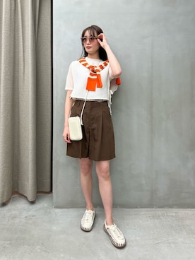 「透かし編みニット」｜「アイテム（財布/小物）」を使った、𝓝さん（レディース・161cm）の春コーディネート