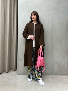 「アイテム（その他アウター、ブラウン系）」を使った、𝓝さん（レディース・161cm）の秋コーディネート