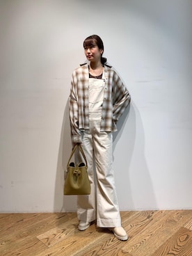 「Wrangler（ラングラー）のアイテム（オールインワン・サロペット）」を使った、𝓝さん（レディース・161cm）の夏コーディネート
