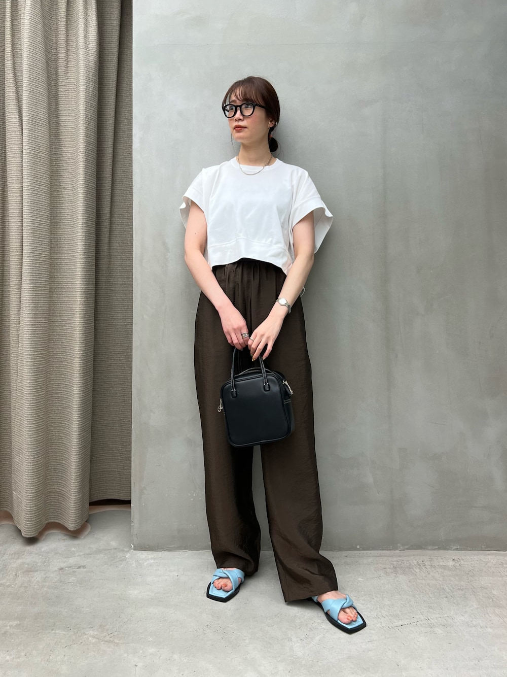 美品 〈H〉RAYON NAYLON EASY WIDE PANTS ブラウン H BEAUTY&YOUTH UNITED ARROWS（エイチビューティーアンドユース