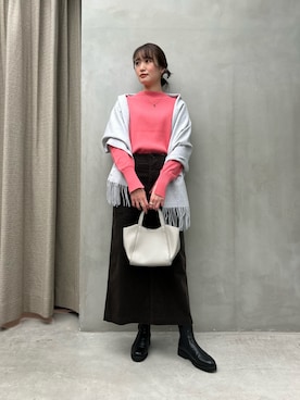 「BEAUTY&YOUTH UNITED ARROWS(ビューティーアンドユースユナイテッドアローズ)のアイテム(ストール/ショール)」を使った、𝓝さん(レディース・161cm)の秋コーディネート