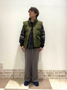 「アイテム（ダウンベスト）」を使った、yuukiさん（メンズ・164cm）の秋コーディネート