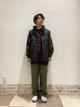 「アイテム（ダウンベスト）」を使った、yuukiさん（メンズ・164cm）の秋コーディネート
