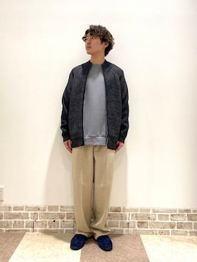 「ITEMS URBANRESEARCH（アイテムズ アーバンリサーチ）のマシンウォシャブルマシュマロドライバーズニット（カーディガン/ボレロ）」を使った、yuukiさん（メンズ・164cm）の秋コーディネート
