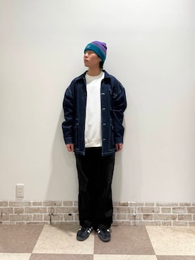 「春のジャケットスタイル」｜「アイテム（スウェット）」を使った、yuukiさん（メンズ・164cm）の冬コーディネート