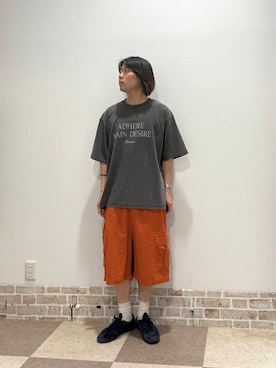 「アイテム（パンツ、オレンジ系）」を使った、yuukiさん（メンズ・164cm）の夏コーディネート