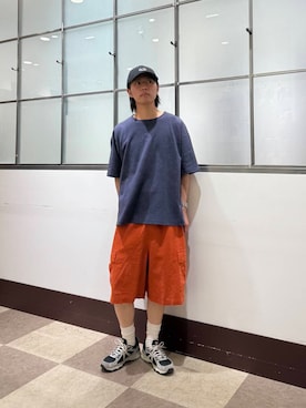 「アイテム（パンツ、オレンジ系）」を使った、yuukiさん（メンズ・164cm）の夏コーディネート