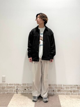 「春のジャケットスタイル」｜「アイテム（スウェット）」を使った、yuukiさん（メンズ・164cm）の冬コーディネート