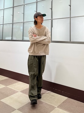 「アイテム（スウェット）」を使った、yuukiさん（メンズ・163cm）の秋コーディネート