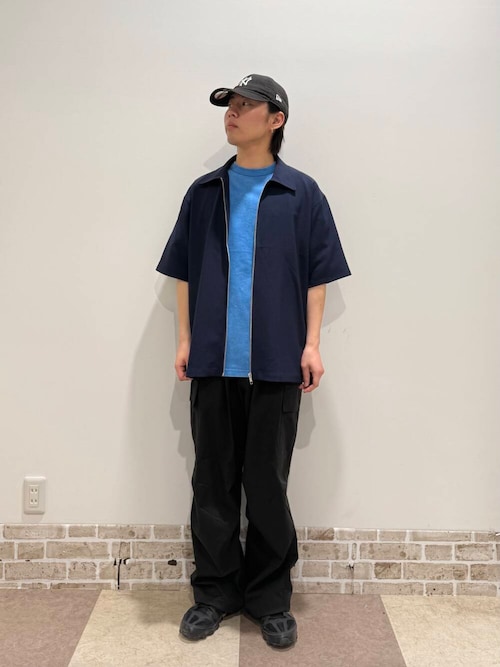 2wayストレッチジップアップ半袖シャツ