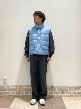 「アイテム（ダウンベスト）」を使った、yuukiさん（メンズ・164cm）の秋コーディネート
