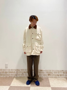 「アイテム（カバーオール）」を使った、yuukiさん（メンズ・164cm）の秋コーディネート