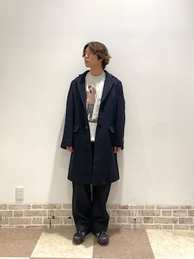 「アイテム（チェスターコート）」を使った、yuukiさん（メンズ・164cm）の冬コーディネート