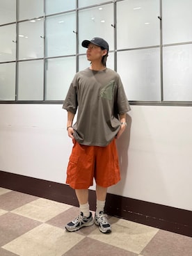 「アイテム（パンツ、オレンジ系）」を使った、yuukiさん（メンズ・164cm）の夏コーディネート