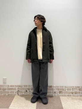 「アイテム（ステンカラーコート）」を使った、yuukiさん（メンズ・164cm）の冬コーディネート