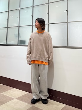 「アイテム（スウェット、パープル系）」を使った、yuukiさん（メンズ・163cm）の秋コーディネート