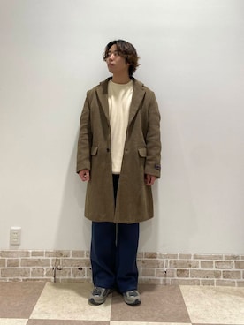 「アイテム（チェスターコート）」を使った、yuukiさん（メンズ・164cm）の冬コーディネート