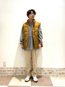 「アイテム（ダウンベスト）」を使った、yuukiさん（メンズ・164cm）の秋コーディネート