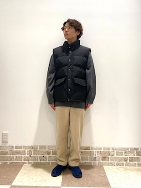 「アイテム（ダウンベスト）」を使った、yuukiさん（メンズ・164cm）の秋コーディネート