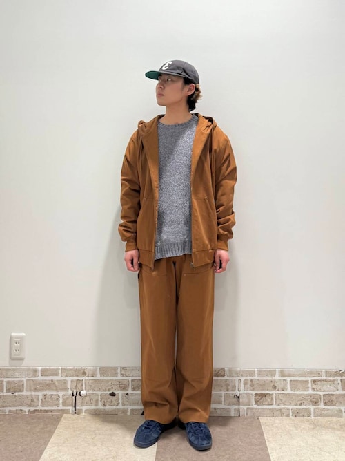 ジップアップ コットンフードジャケット