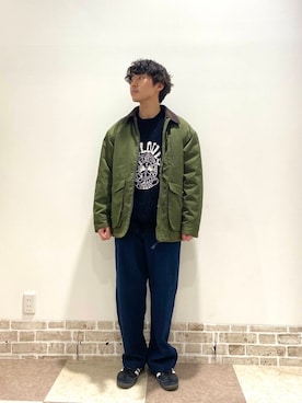 「アイテム（その他アウター、グリーン系）」を使った、yuukiさん（メンズ・164cm）の秋コーディネート