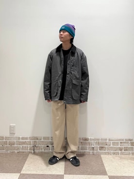 「春のジャケットスタイル」｜「アイテム（スウェット）」を使った、yuukiさん（メンズ・164cm）の冬コーディネート