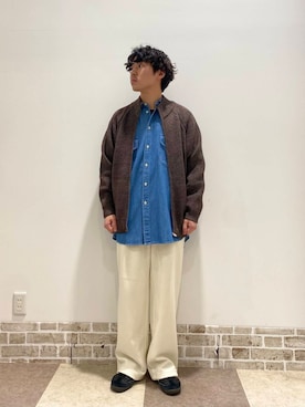 「ITEMS URBANRESEARCH（アイテムズ アーバンリサーチ）のマシンウォシャブルマシュマロドライバーズニット（カーディガン/ボレロ）」を使った、yuukiさん（メンズ・164cm）の秋コーディネート