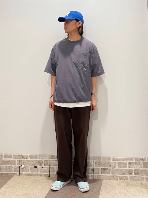『撥水/イージーケア/接触冷感/UVカット』タスランナイロンクルーネックドロストTシャツ