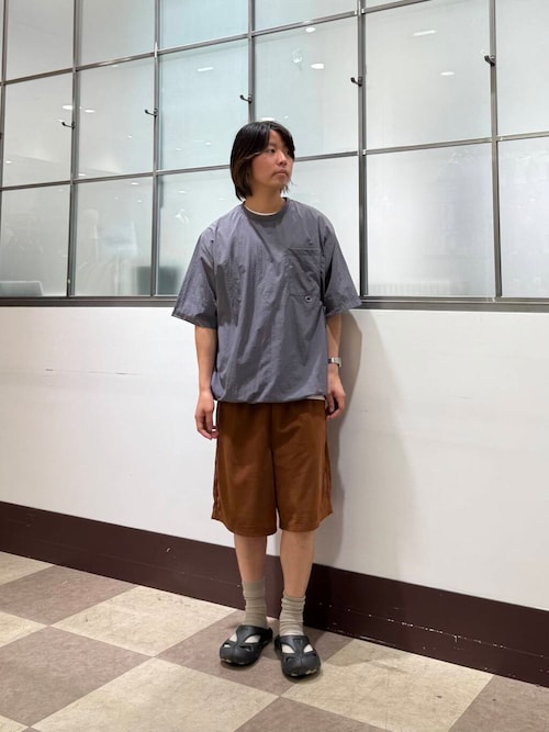 『撥水/イージーケア/接触冷感/UVカット』タスランナイロンクルーネックドロストTシャツ