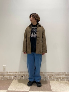 「アイテム（ステンカラーコート）」を使った、yuukiさん（メンズ・164cm）の冬コーディネート