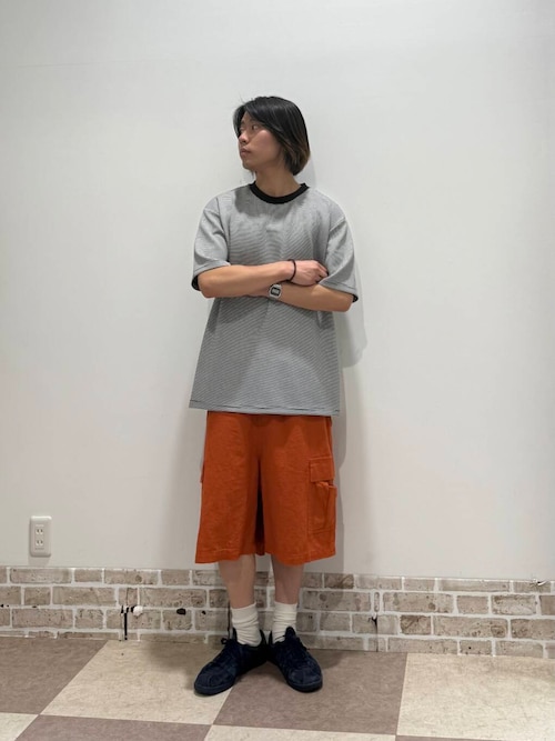 『セットアップ対応』天然素材リネンコットンイージーカーゴショーツ