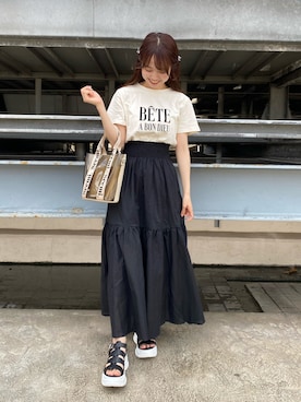 「one after another NICE CLAUP（ワンアフターアナザーナイスクラップ）のスニーカー底グルカサンダル（サンダル）」を使った、Yu.さん（レディース・150cm）の夏コーディネート