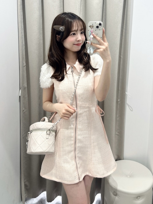oliveBB　ぷっくりランプ Belle Charme】Twinkle Fur Sleeves Onepiece（ワンピース）｜OLIVE
