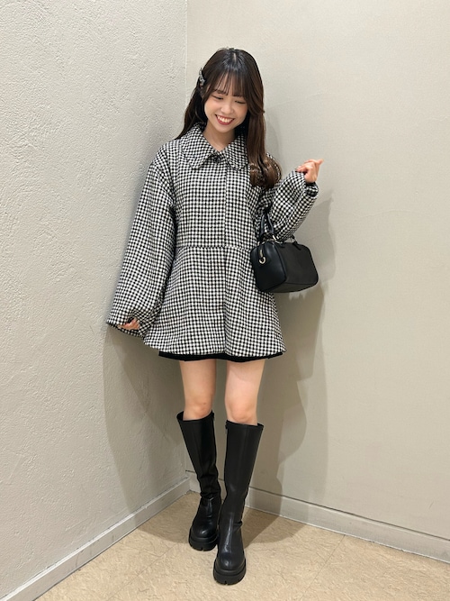 ⭐︎美品　ナイスクラップ スタンドカラーにもなる ペプラムコート one after another NICE CLAUP（ワンアフターアナザーナイ