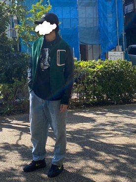 「古着好きな人と繋がりたい」｜「アイテム（スタジャン）」を使った、Takaさん（メンズ・171cm）の秋コーディネート