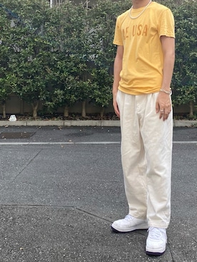 「American Eagle（アメリカンイーグル）のアイテム（Tシャツ/カットソー）」を使った、Takaさん（メンズ・171cm）の夏コーディネート