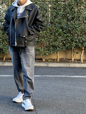 「minsobi（ミンソビ）のアイテム（ジャケット/アウター）」を使った、Takaさん（メンズ・171cm）の冬コーディネート